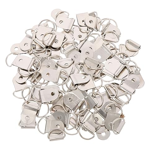 Image of 100pcs Picture Hangers for Easy Wall Installation Semi-Circle Frame Hangers for Art Photos Compact Hanging Hardware for Home Office Decor