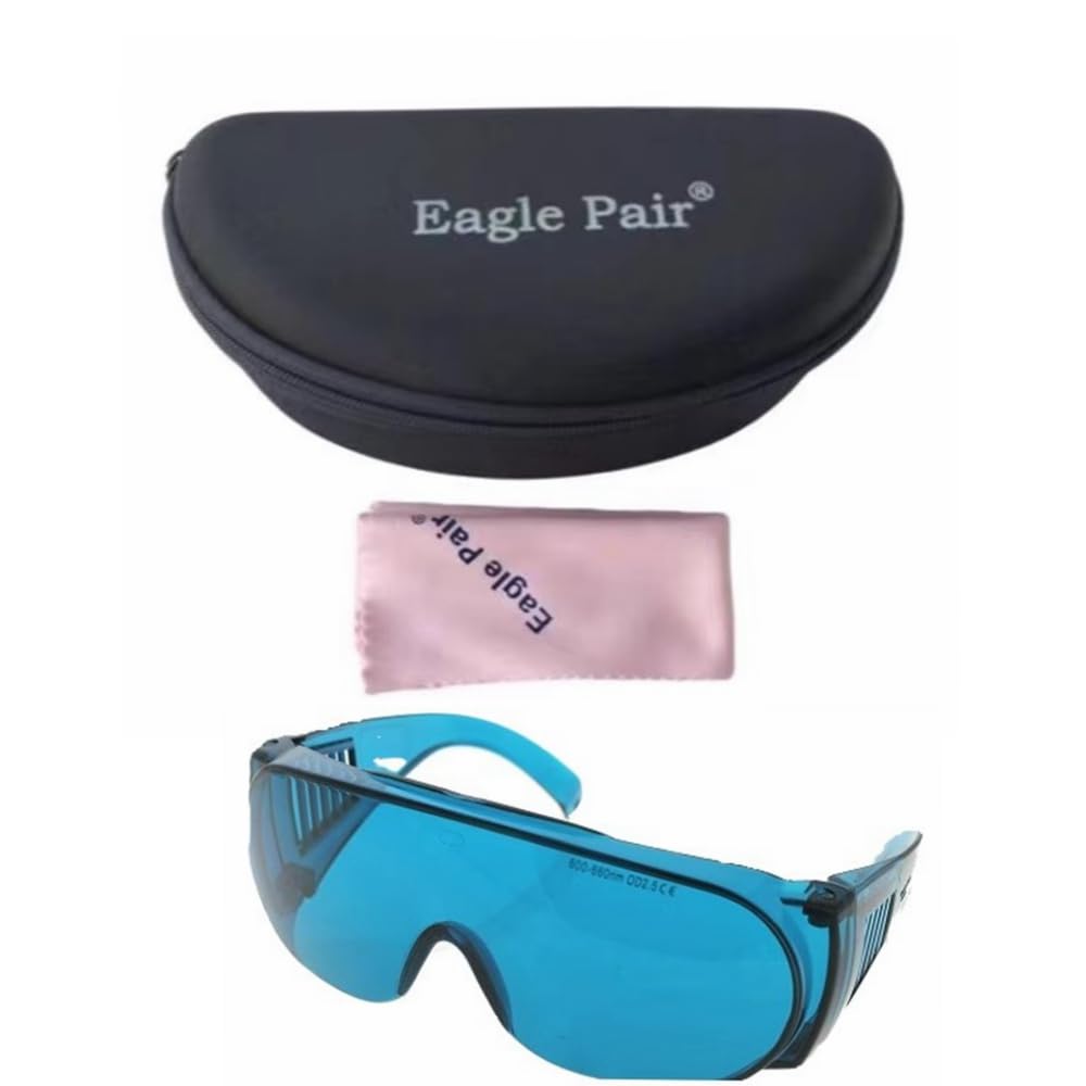 Lunettes de sécurité de protection des yeux 600-660 nm haute luminosité laser rouge et lumière rouge LED Lunettes de protection avec étui