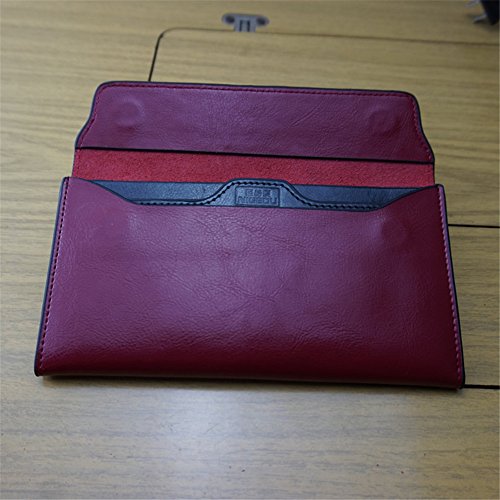 Long Genuine Leather Wallet for Women Cowhide Card Holder Clutch with Phone Pocket Wine Red (Wine Red)4