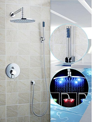 Ensemble de douche pluie LED 25,4 cm pour créer un spa à la maison Gowe