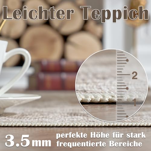 TOPICK Fußmatte Waschbar 60x90cm Braun Kurzflor Türmatte Vintage Innenbereich Faltbar Dünner Teppich Retro Distressed Multi Blumendruck Land Boho rutschfest Küche Schlafzimmer