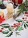 EHouseHome Indoor Outdoor Poinsettia Christmas Tablecloth Water Resistant Spill Proof Fabric Table Cover 70Inch Round