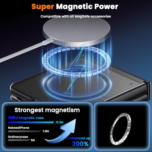 Image of WRJ for Samsung Galaxy Z Flip 7 Case Built-in Screen Protector,Black