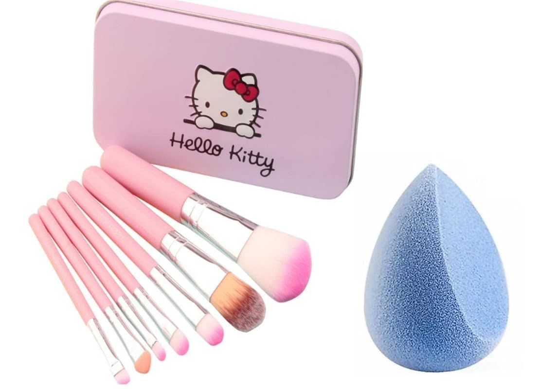 Aadav 7 Makeup Brush With Storage Box And Makeup Sponge Powder Puff, Beauty Blender Face Color-image-28