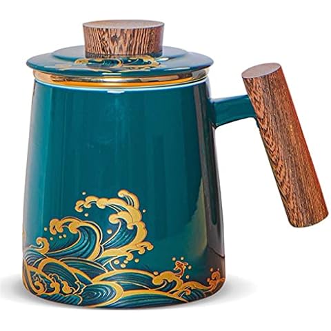 DISDADA Taza de Té de Cerámica con Filtro Cover