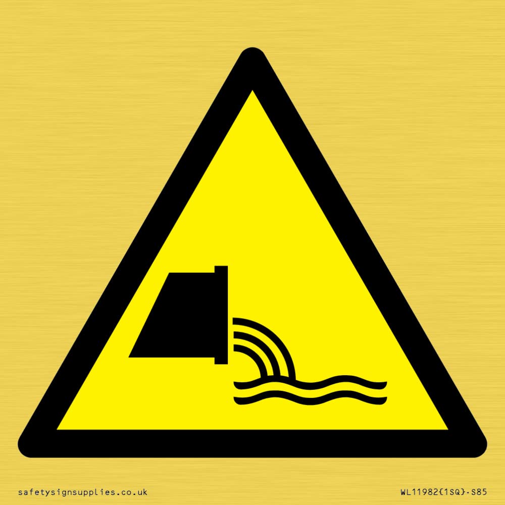 W055 Warning: Sewage effluent outfall Sign - 85x85mm - S85