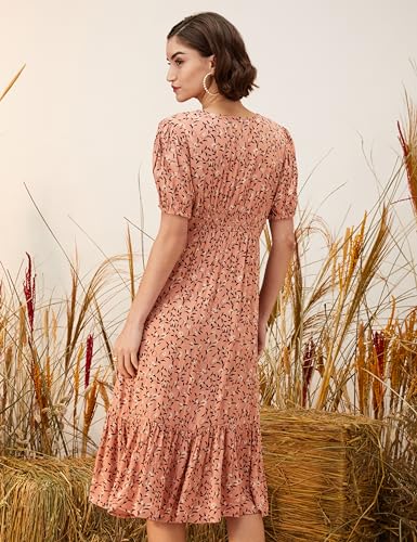 Image of Amazon Brand - Eden & Ivy Women's Crinkled Rayon Empire One Piece Midi Length Tiered Dress (Available in Plus Sizes)