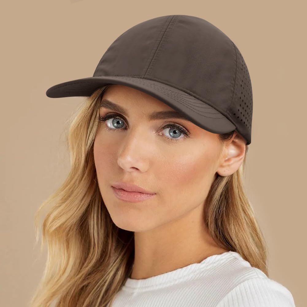 Quick Dry Baseball Cap Curved Brim Snapback Hat Laser Cut Mesh Ball Cap Golf Ball Cap for Men Women - Image 3