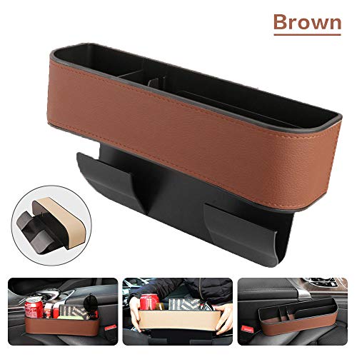 Car Gap Filler, Multifunctional Car Seat Gap Organizer,Premium PU Full Leather Seat Console Organizer, Car Pocket Organizer, Car Console Side Organizer with Cup Holder,Car Interior Accessories