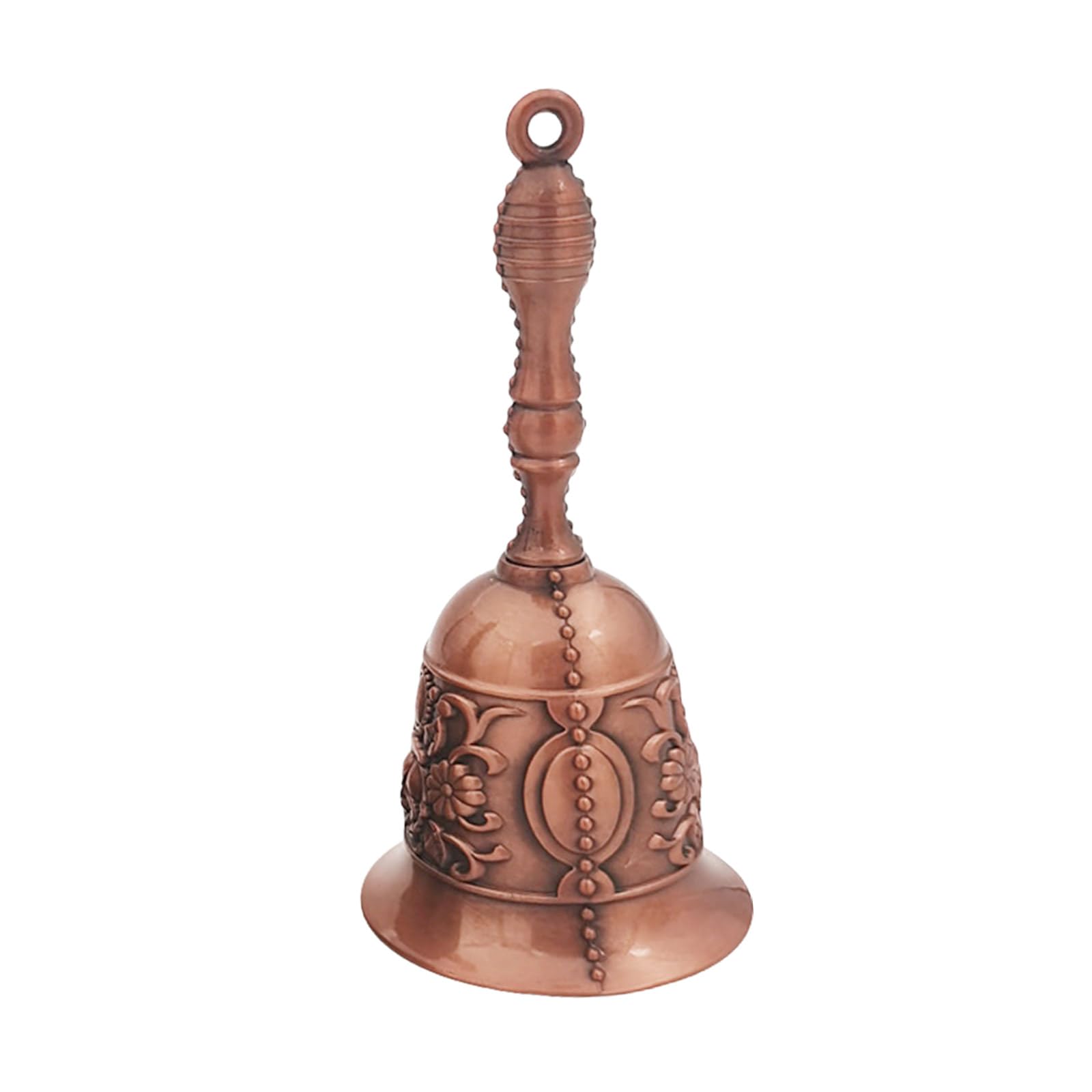 Buxuaaaa Copper Color Delicate Handheld Bells Decors Delicate Handheld Festival Bells Ornament With Sound For Christmas Decors Handle Accent