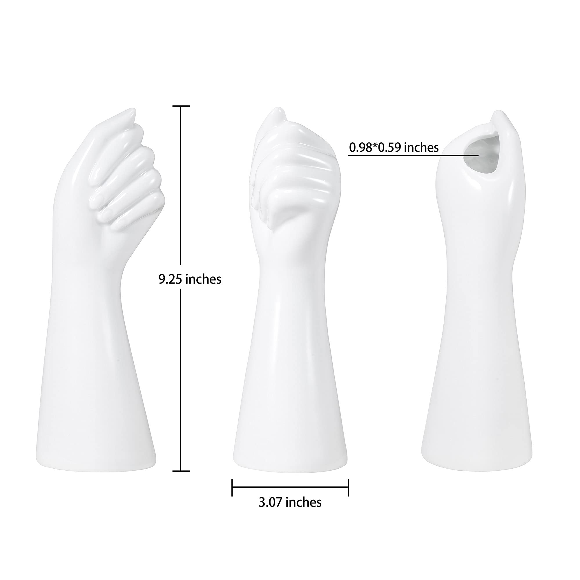 Menselijk Lichaam Keramische Hand Vaas Arm Body Vormige Kleine Bloem Vaas Moderne Esthetische Decoratieve Witte Keramische vazen Tafelblad Witte Arm vaas voor Home Office Decoratie