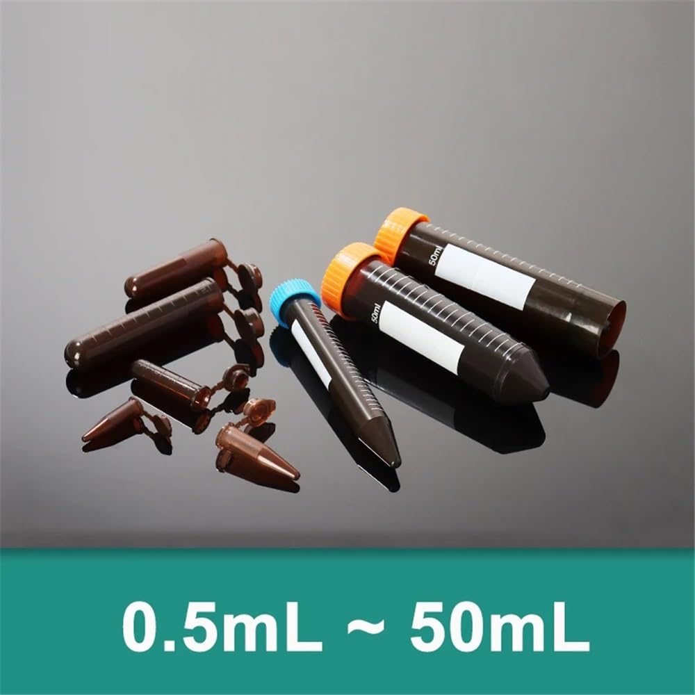 Sprzęt do przyrządów laboratoryjnych 50 ~ 1000 szt. rurka do wirówki eksperymentalna ciemnobrązowa tuba plastikowe rurki do laboratorium 0,5 ml 1,5 ml 2 ml 10 ml 15 ml 50 ml (50 ml - 50 szt.)