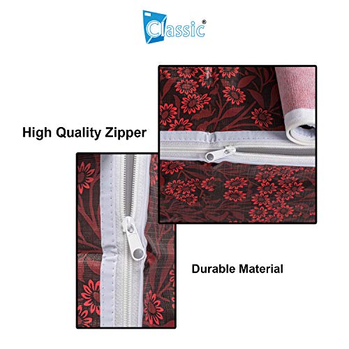 Image of Classic Top Load Washing Machine Cover Suitable For Bosch Back Panel 9 Kg, 9.5 Kg, 10 Kg, 10.5 Kg, 11 Kg (66cmsX63cmsX99cms, Red Flower)