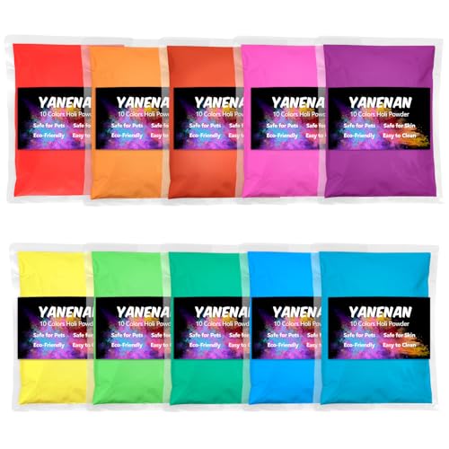 Holi Color Powder, Washable Color Run Powder for Parties...