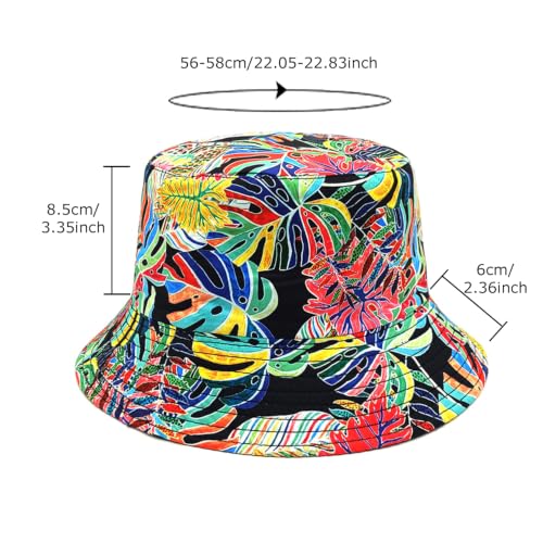 Image of Quanhaigou Bucket Hat for Men Women,Packable Reversible Printed Sun Hats,Fisherman Outdoor Summer Travel Hiking Beach Caps