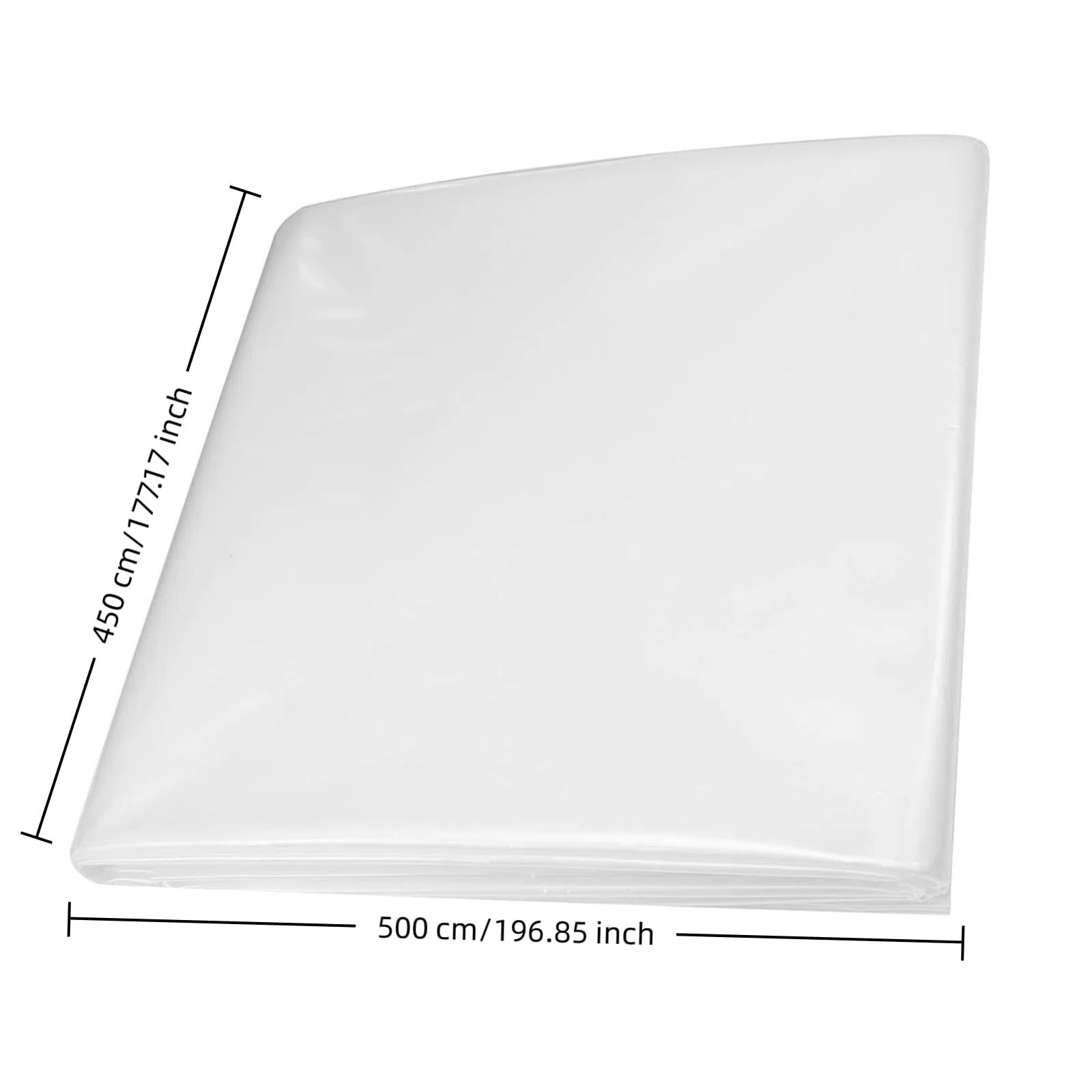Film de serre transparent en polyéthylène 500 x 450 cm, imperméable, résistant aux UV, pour l'agriculture de jardin