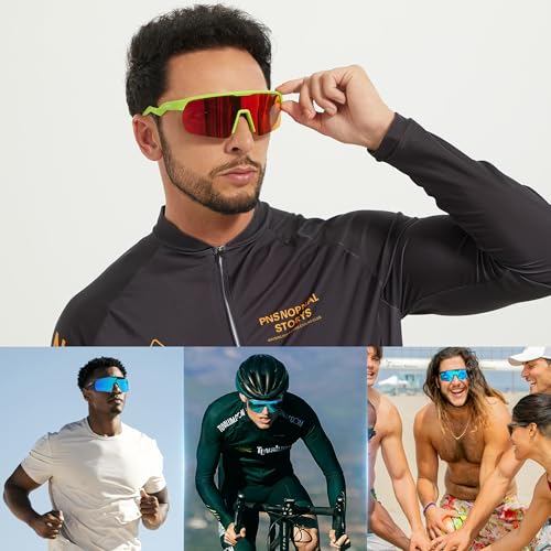 Image of ATTCL Sports Sunglasses for Men Women: UV400 Protection Running Sunglasses Wrap Around Glasses for Cycling Baseball Fishing