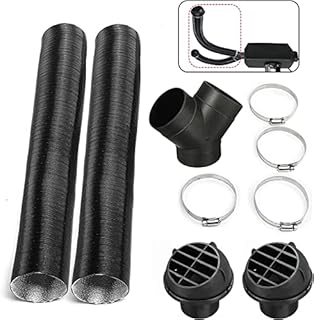 Diesel Heater Pipe, Btstil 75mm Car Heater Pipe Ducting Y Branch Warm Air Vent Outlet Kit 102114340000