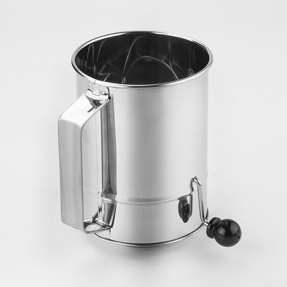 Tamiz manual de harina de manivela de 8 tazas para hornear en