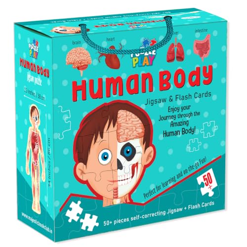 The Book Tree Human Body Puzzle Box for Kids I 50+ Jigsaw Puzzle Pieces & 25 My Body Flashcards I Educational Toy for Children Age 4+ I for Children b