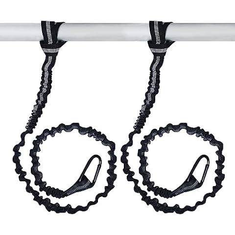 Kayak Paddle Leash, Retractable Paddles Rod Nylon Rope, Kayak Towing Rope, for Kayaking Fishing Canoeing Boating(2 Pack, Black) Cover