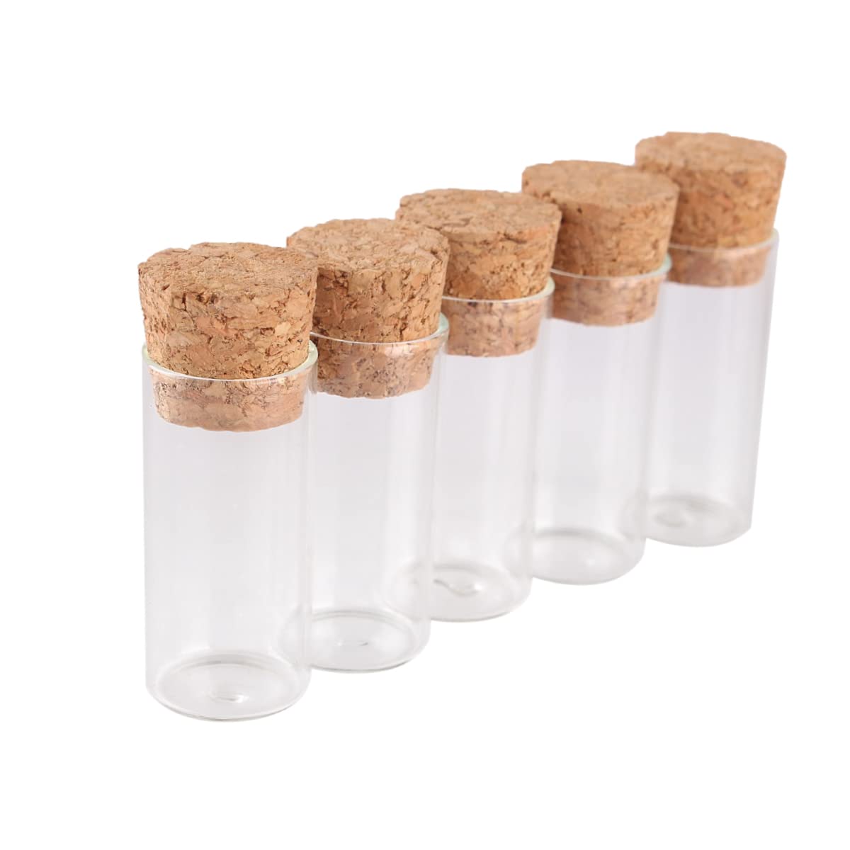 SYLALE 100 Tubos de ensayo de 3 ml y 16 x 35 mm con Tapa de Corcho, frascos de Vidrio, Viales de Vidrio, pequeñas Botellas de Vidrio for Manualidades.