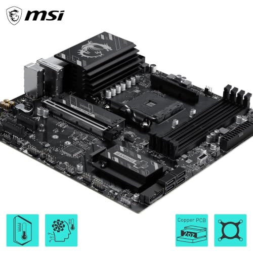 Image of MSI B550M Gaming Plus WIFI6E Motherboard, mATX-Supports AMD Ryzen 5000 Series,5000 G-Series 4000 G-Series,and 3000 Series Processors, AM4-DDR4 Memory Boost 4400+MHz /OC, PCIe 4.0 x16, M.2 Gen4, 1G LAN