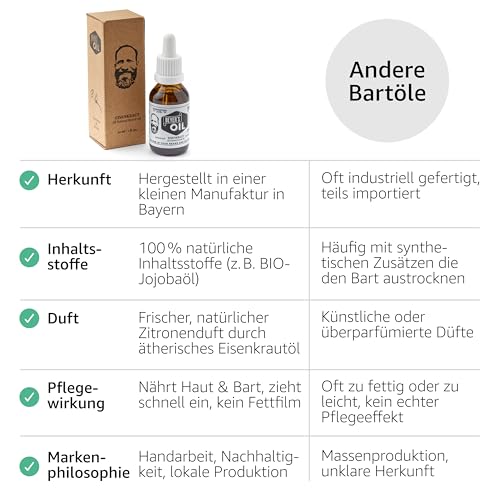 Foto von Beyer's Oil Bartöl Eisenkraut 30ml - 100% natürlich - Macht den Bart weich
