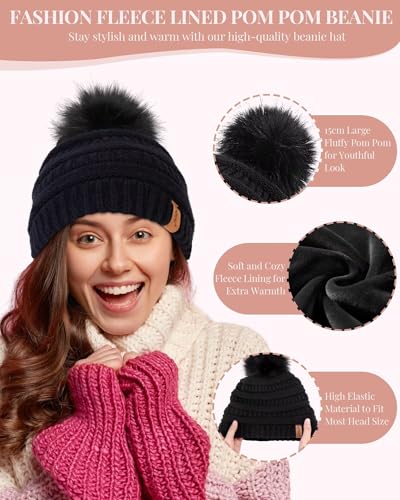 Set de gorro, bufanda y guantes para invierno mujer miniatura 3