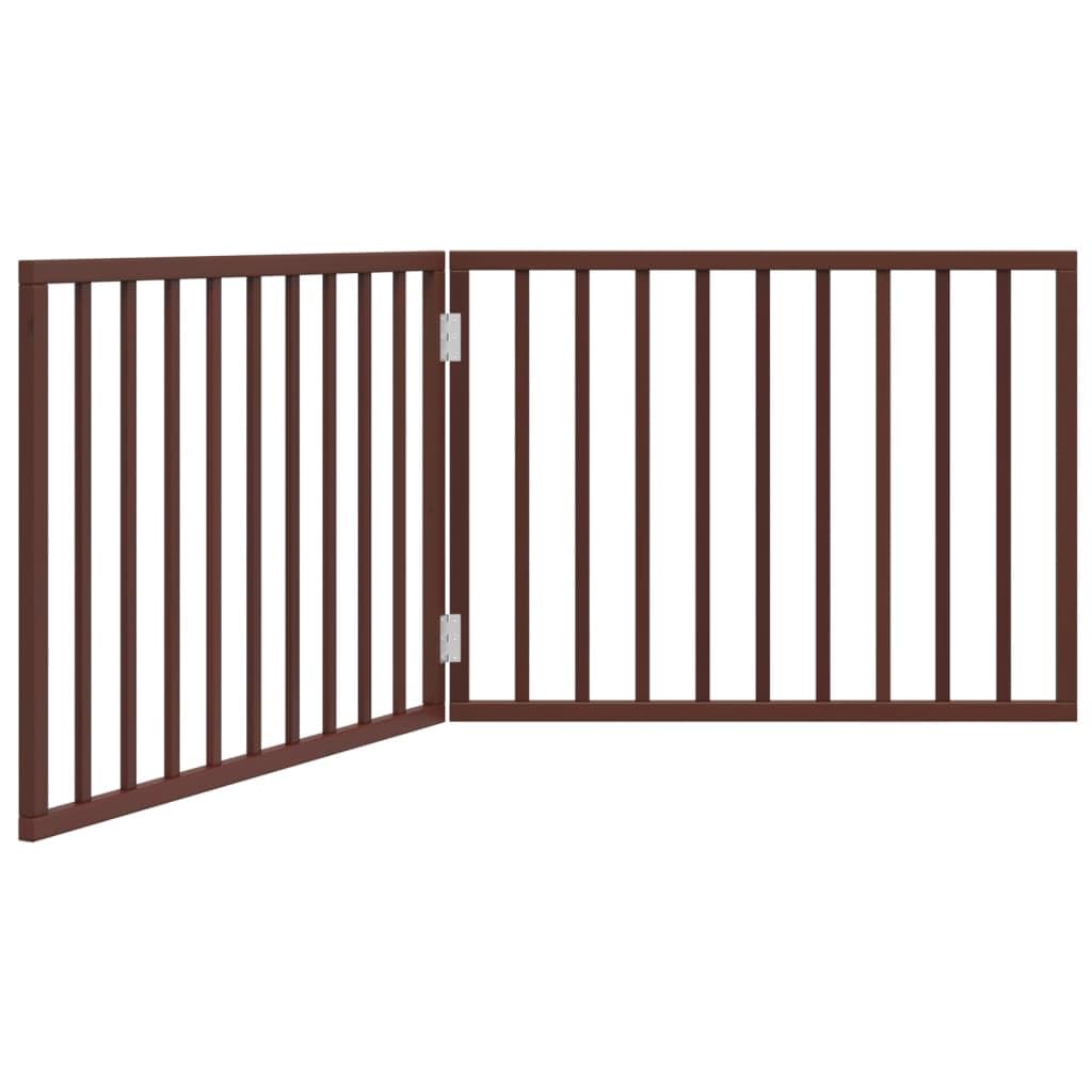 vidaXL Puerta para Perros Plegable 2 Paneles Madera álamo marrón 160cm