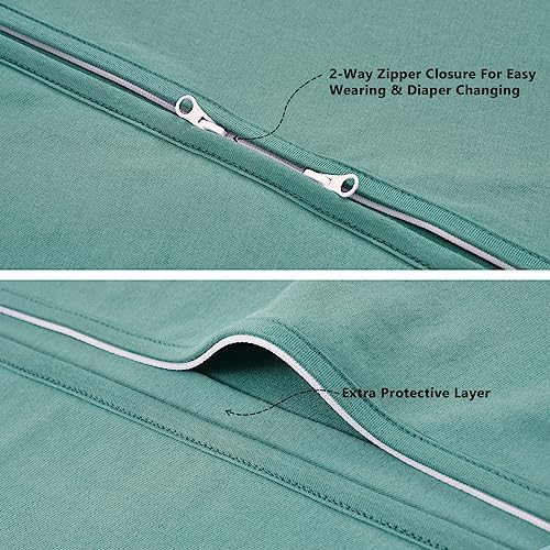 Miniatura 4 de TILLYOU Saco de dormir de algodón orgánico 0.5tog - Manta sin mangas para bebé, diseño suave y seguro para una experiencia de sueño acogedora,