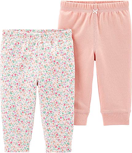 Kit Calça Carter's Rosa Claro e Floral para Meninas 9 Meses