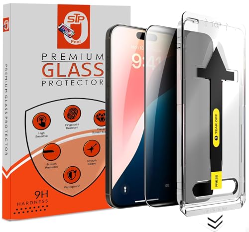 Image of STP FEEL EZEE Fix Privacy Tempered Glass For iPhone 17 5G (Black, Pack of 1) Anti-Spy with Dust Proof Tempered Glass Screen Protector with Easy Applicator