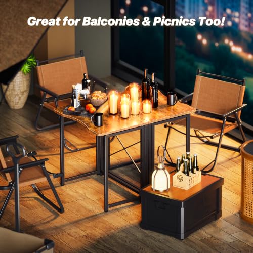 Image of Huuger Folding Desk for Small Spaces, 23.6 Inch Foldable Computer Table