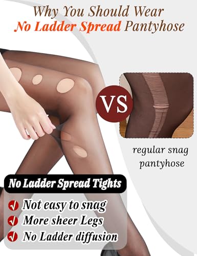 Image of 1 Pair Anti-ladder Diffusion Super Sheer Tights for Women, 10D Nylon Black Tights