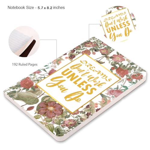 Image of AccuPrints Premium Soft Bound Notebook Diary for Girls and Women (A5,192 Ruled Pages with planner, 80 GSM) (Flower Perfect)