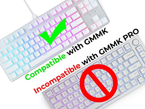 Image of GLORIOUS Aura V1 (White) Pudding Keycaps - Double Shot PBT Translucent for Mechanical Keyboards, 104 Key Set, TKL, Compact Compatible, English (US) Layout (Aura (White))