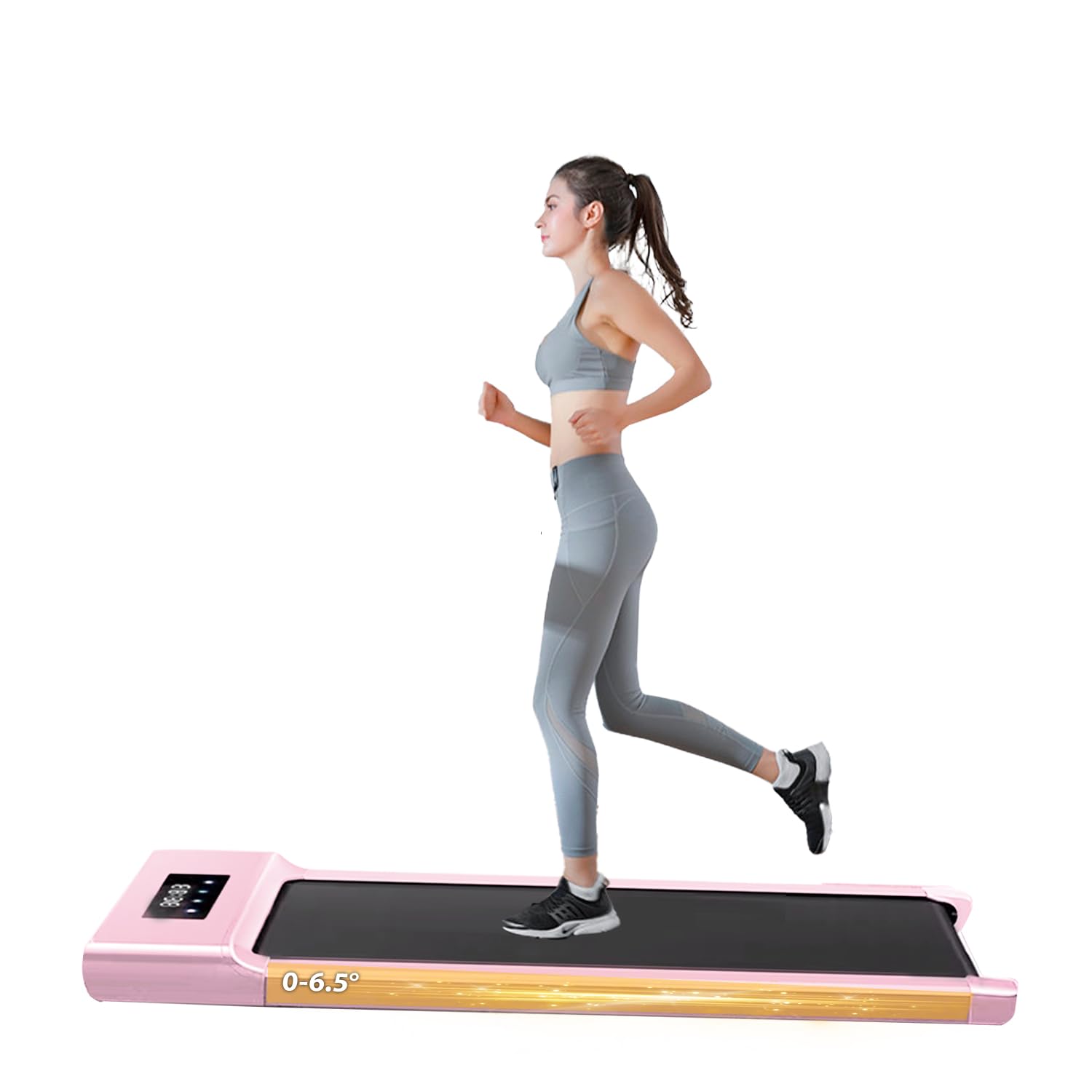 Under Desk Treadmill, Walking Treadmill Running Machines with App & Remote Control Bluetooth Speaker for Home Portable Walking Running Pad Machine 1-12km/h for Home or Office (Pink)