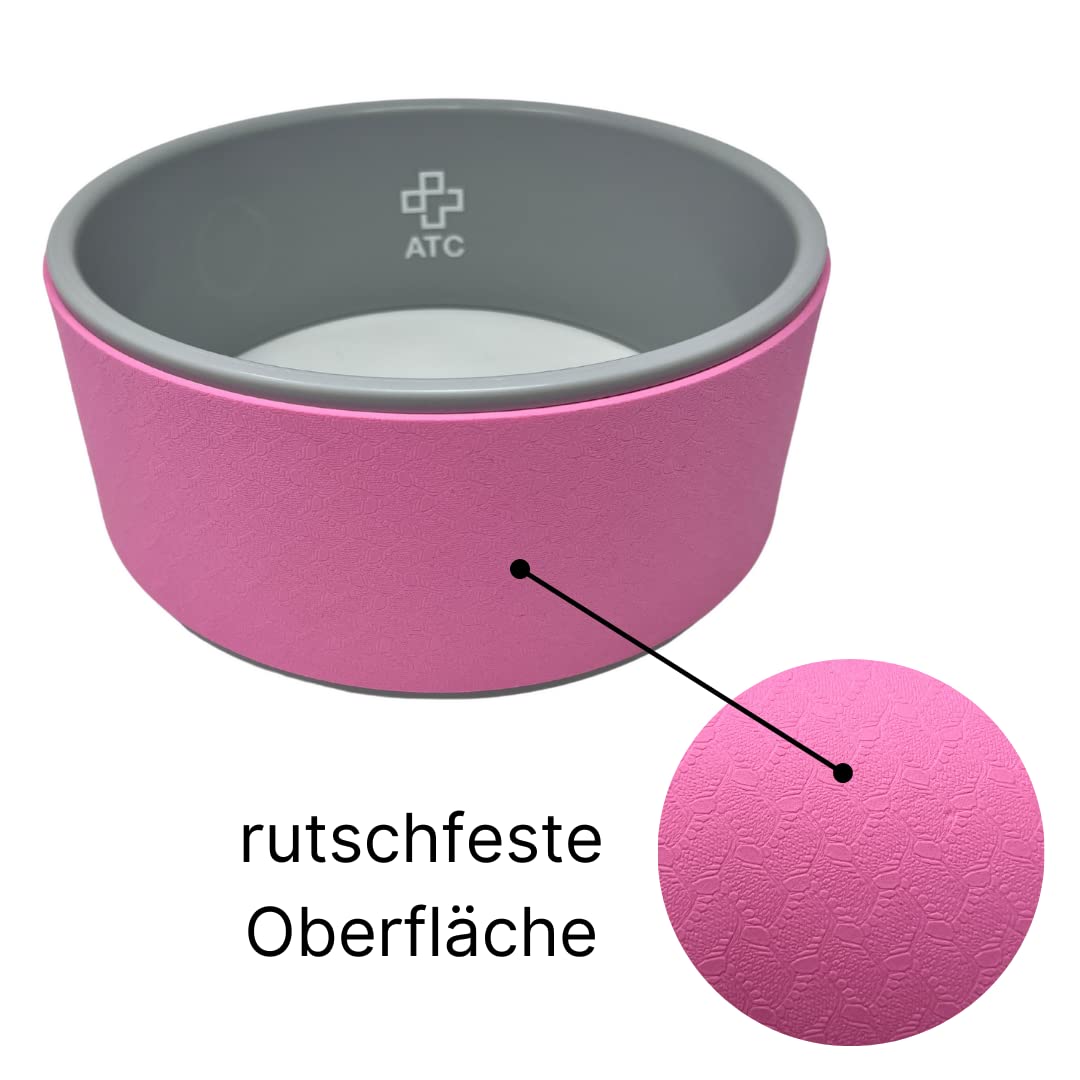 Ruota Yoga In TPE Rosa 28,5x12 Cm – Per Backbend, Pilates E Massaggio Schiena, Antiscivolo, Per Asana E Flessibilità