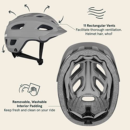 Image of Retrospec Lennon Adult Bike Helmet with LED Safety Light Adjustable Dial & Removable Visor - Adjustable Bicycle Cycling Helmet for Men & Women