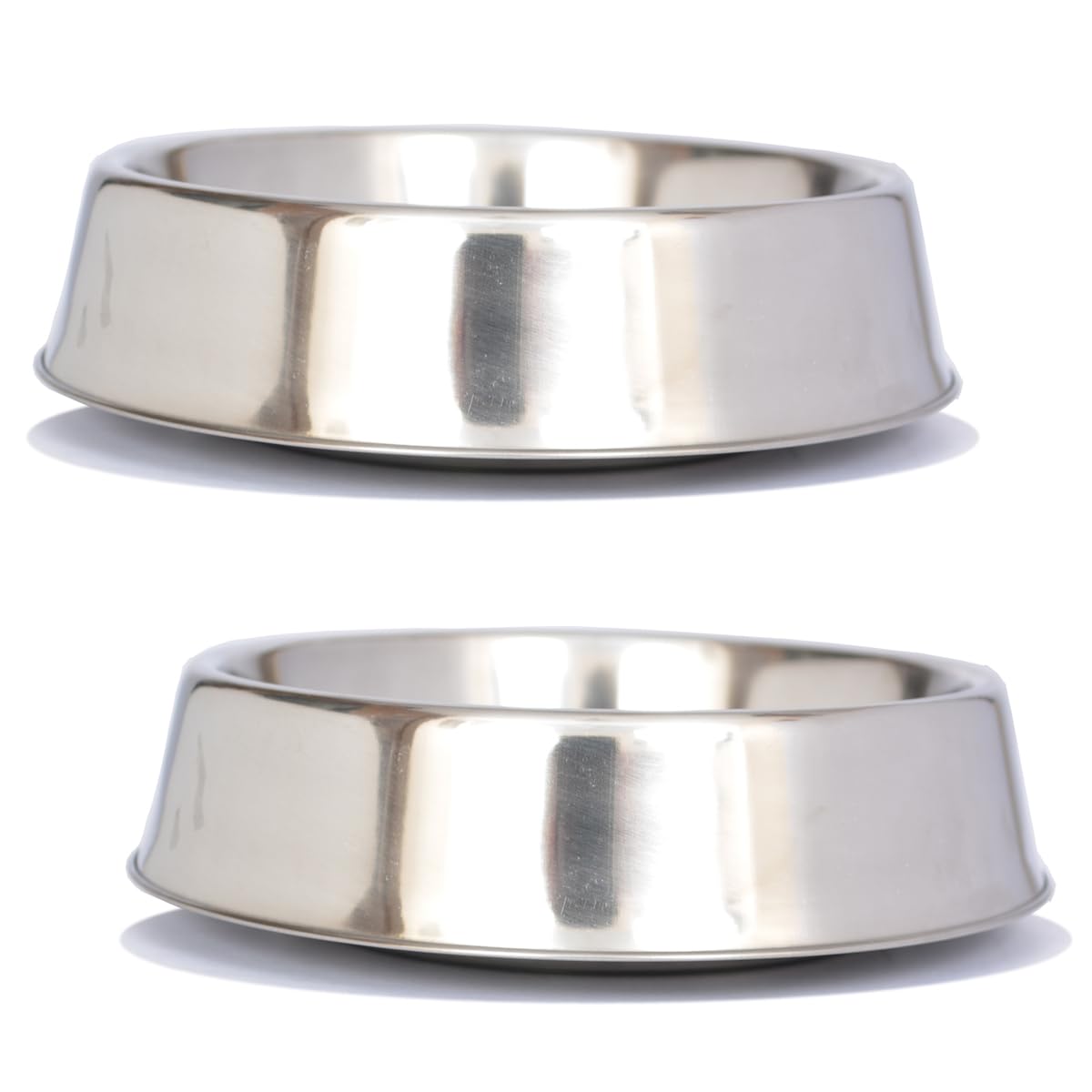 Iconic Pet 2 Pack of 2 Cup Stainless Steel Non Skid Pet Bowls for Dog or Cat with Raised Rim Dishwasher Safe Pet Food and Water Bowls - 16 Oz