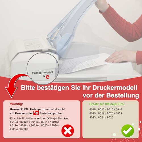 CanPick 912 912XL Druckerpatronen Kompatibel für HP 912 912XL Multipack für HP OfficeJet 8012 8014 8015 8017 HP OfficeJet Pro 8022 8023 8024 8025(‎‎‎‎‎‎‎Schwarz Cyan Magenta Gelb, 4er-Pack)