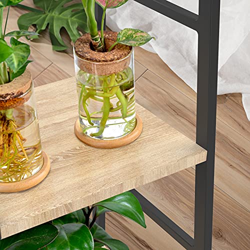 Springsun 5-Tier Ladder Shelf Bookcase, Living Room Rustic Standing Shelf Storage Organizer, Wood And Metal Shelf For Home And Office #TOP5