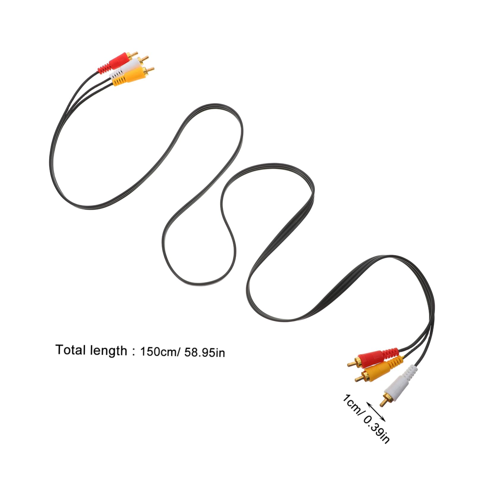 Angoily Audio Video Cable 3 Pair 1.5m 3.5mm Plugged Soft PVC Plated Connectors Fidelity Sound Transmission