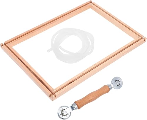 EXCEART Equipo robusto portátil elegante del bordado del soporte del marco de la puntada de cruz del marco de la costura de madera