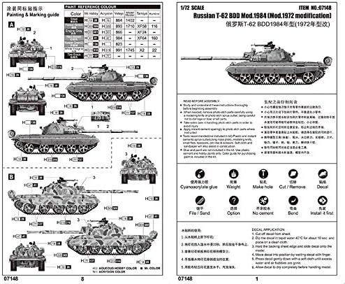 Trumpeter TRU07148 Russian T-62 BDD Mod.1984 (Mod.1972 modification) Plastic Model kit, Coloured - Image 5