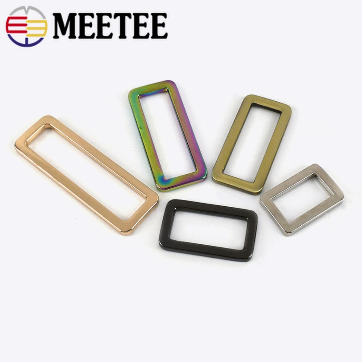 5/10/20 fibbie per cinghie in metallo, borsa quadrata, zaino con fibbia per collare per cani, accessori hardware fai da te, 50 mm-20 pezzi, oro rosa