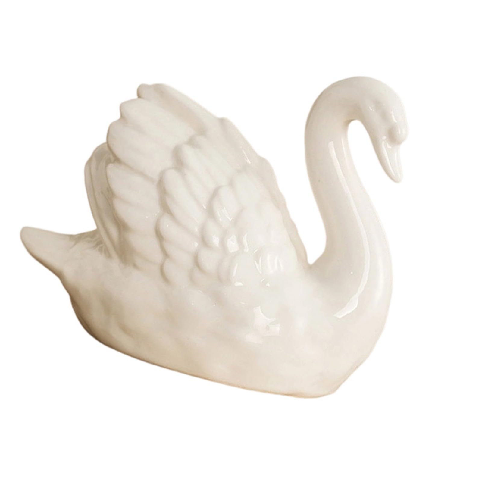 SHINLHUA White Porcelain Ducks Statue Decorative Toilet Bolt Cover for Living Room Bathroom Decors and Anniversary Present Black and White Ducks Decors