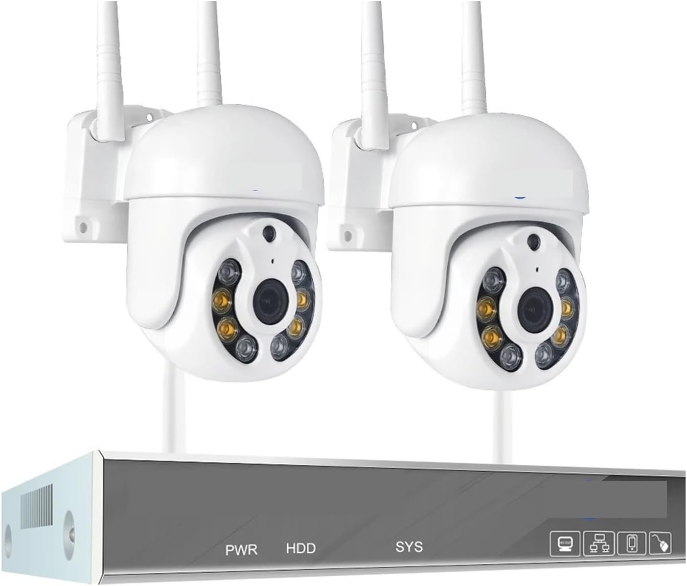 4MP HD Wireless Surveillance System WiFi PTZ Camera Set CCTV Two Way Audio Waterproof IP Security 10CH P2P NVR Video Kit(3T(户外运动),10CH 3MP 2 PTZ)