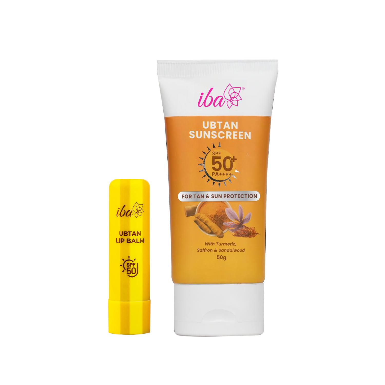 Iba Ubtan Lip Balm (4.5g) + Ubtan Sunscreen (50g) Combo | Repairs Damaged Lip | Non-Sticky | Lightweight | For UVA & UVB Protection | Suitable for All Skin Types-image-35